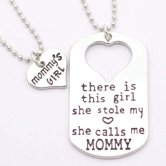 2 pieces mommy & daughter necklaces (or a keychain) mother's day necklace + necklace