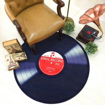 music vinyl record round non-slip carpet