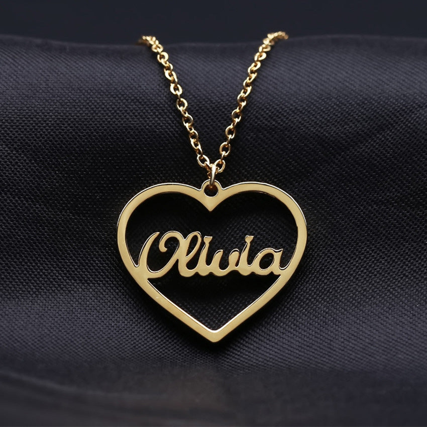 custom "you're in my heart" necklace gold