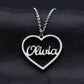 custom "you're in my heart" necklace silver