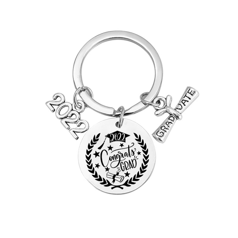 class of 2022 stainless steel inspirational graduate keychain (17 designs)
