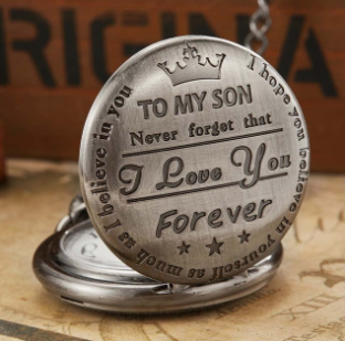 "to my son" vintage quartz pocket watch