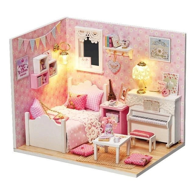 diy miniature dollhouse room with furniture (2 options) b