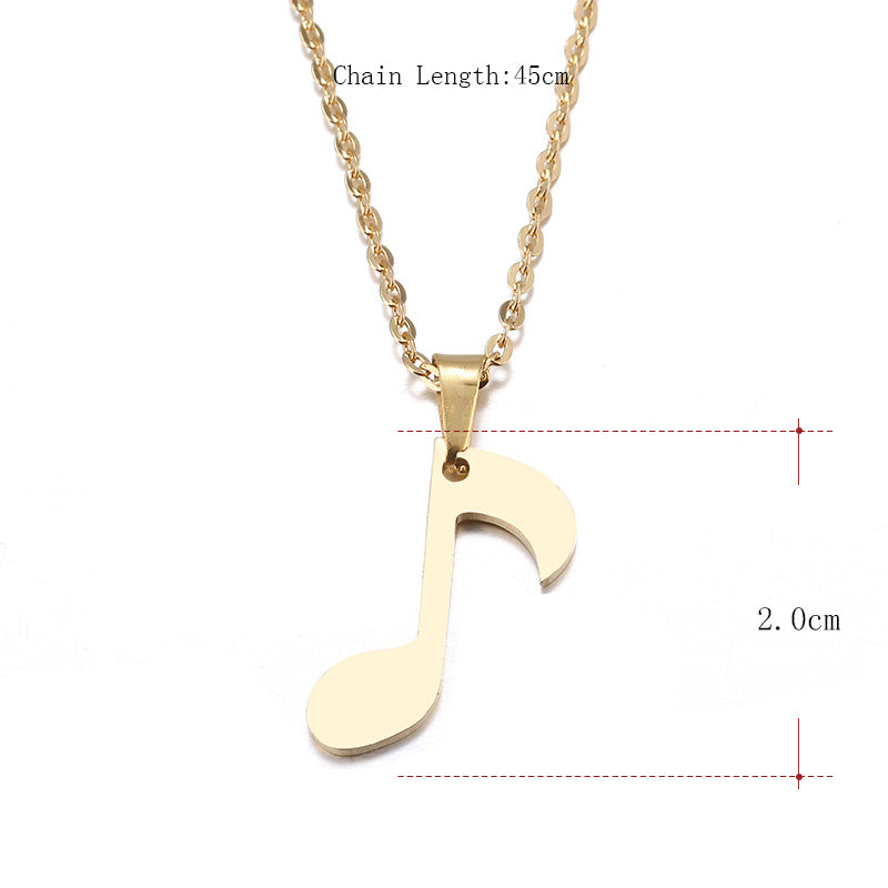 music note quaver pendant necklace