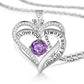 interlocking crystal heart birthstone necklace february