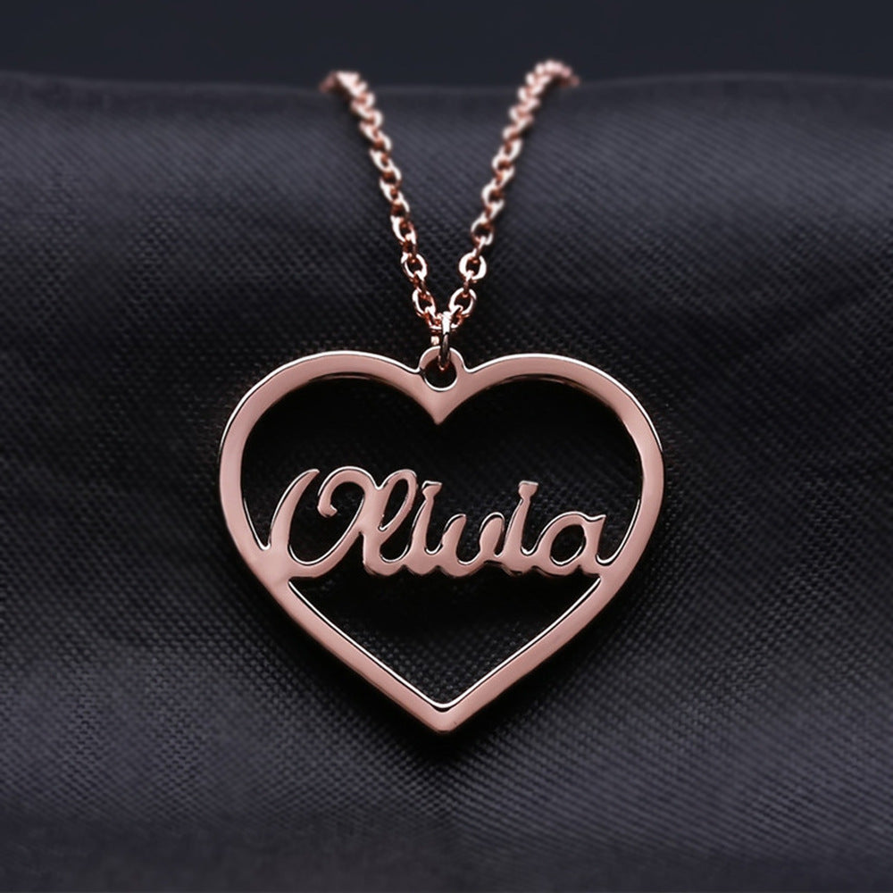 custom "you're in my heart" necklace rose gold