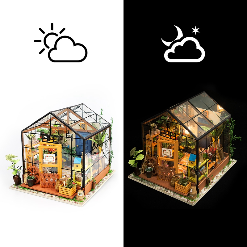 diy miniature dollhouse green garden with furniture