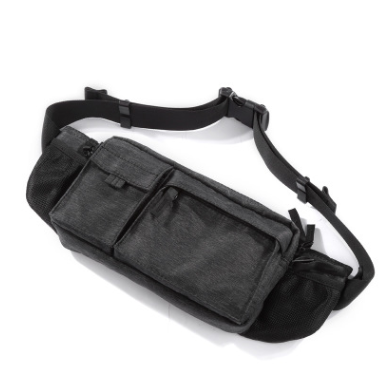 men's casual waterproof chest bag cool black