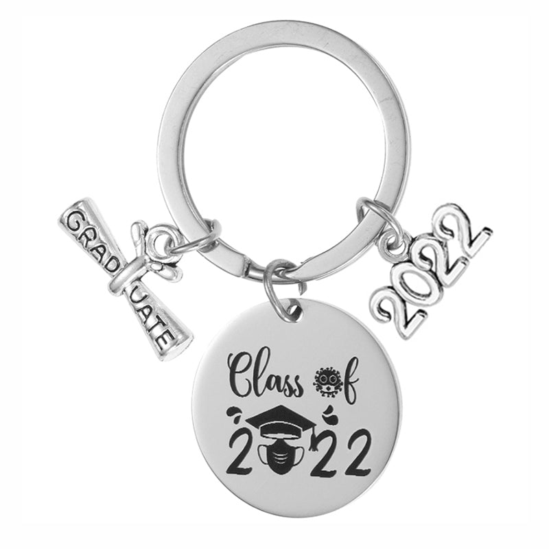 class of 2022 stainless steel inspirational graduate keychain (17 designs) design0