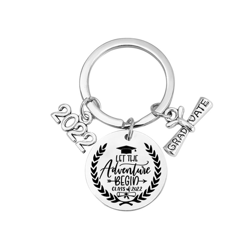 class of 2022 stainless steel inspirational graduate keychain (17 designs) design12