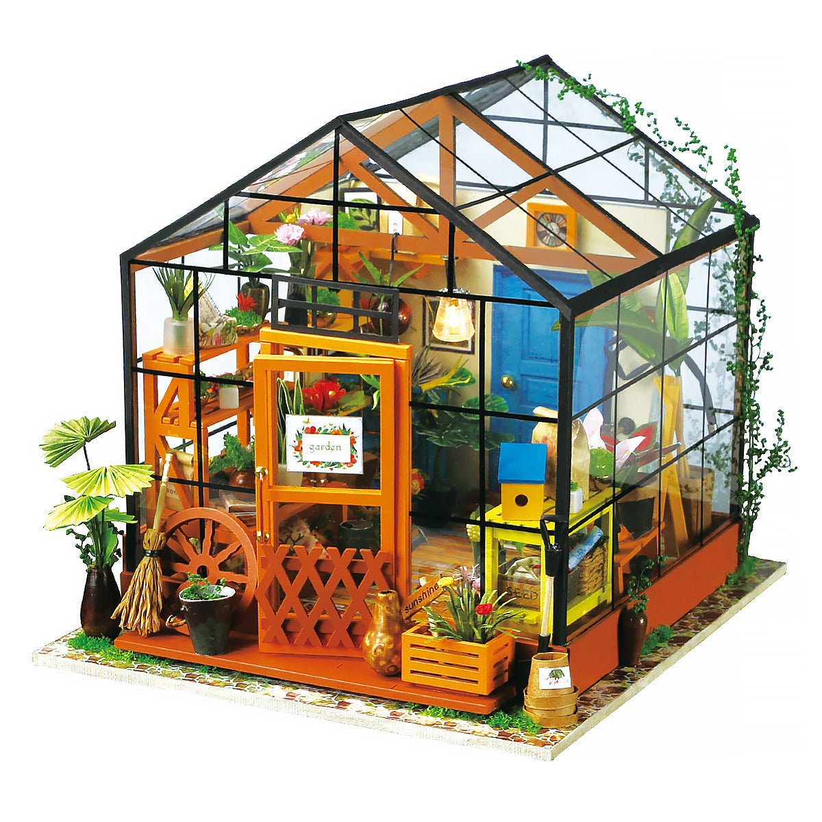 diy miniature dollhouse green garden with furniture default title