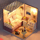 dollhouse miniature rooms with / without music(a wide range of options) (with dust cover) style3 / without music