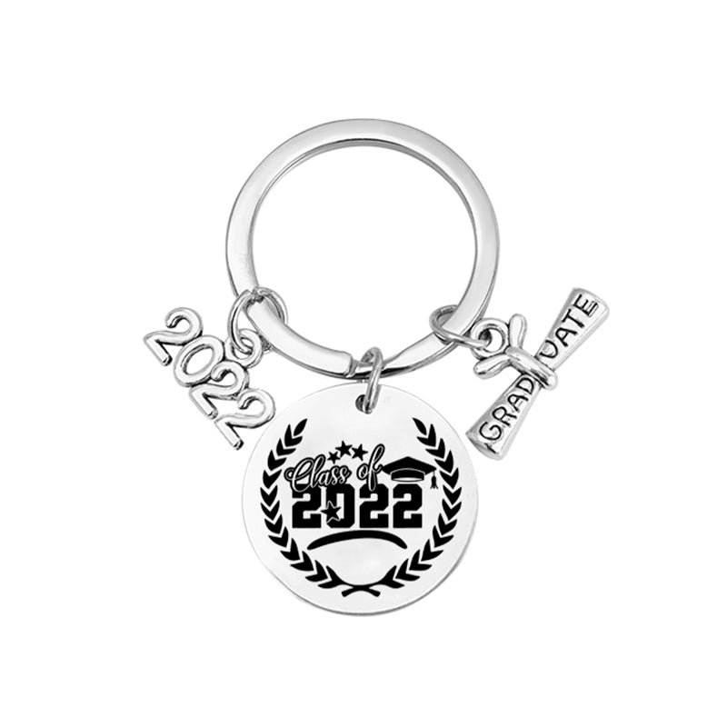 class of 2022 stainless steel inspirational graduate keychain (17 designs)