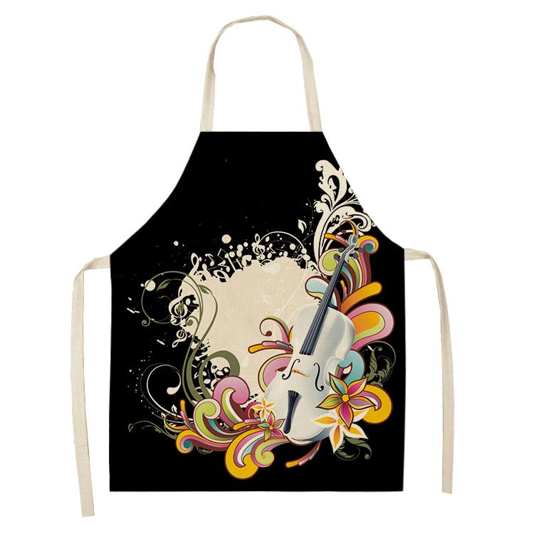 cotton linen musical kitchen apron