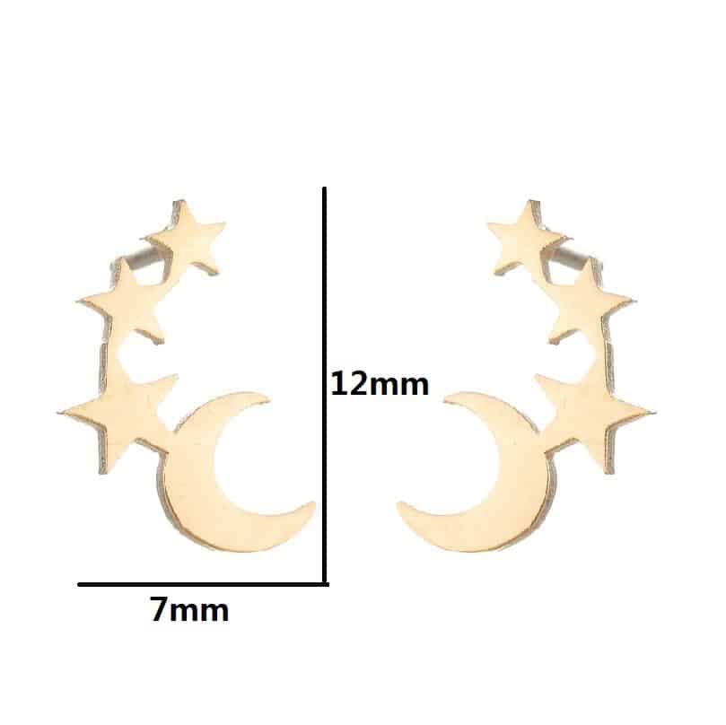 wide range of stainless steel stud earrings gold moon