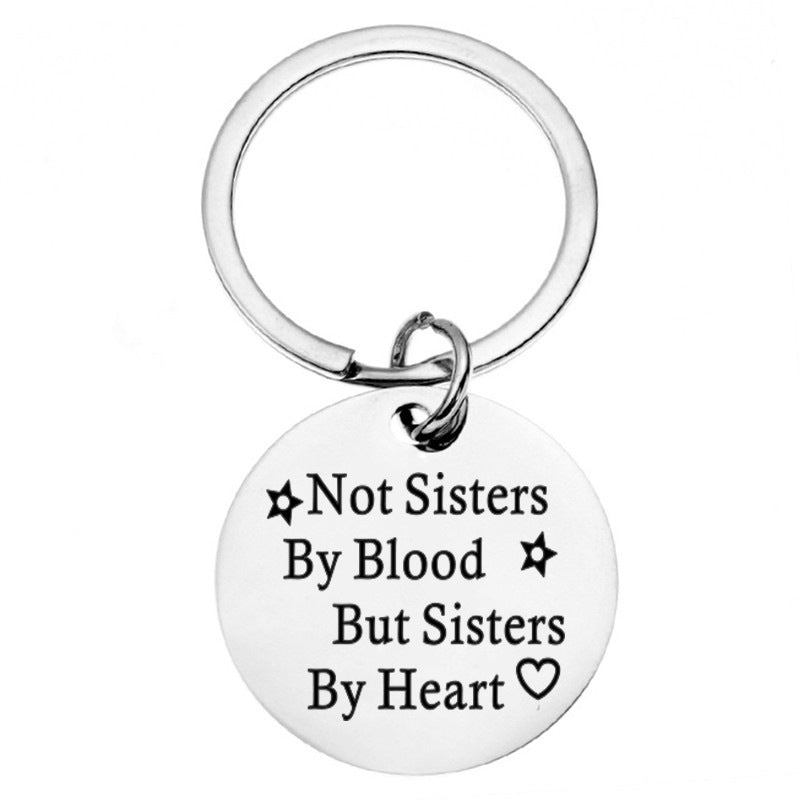 personalized round stainless steel keychain