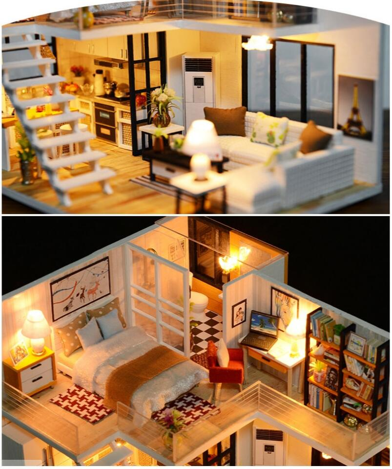 loft apartments dollhouse with furniture