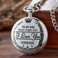 "to my dad" vintage quartz pocket watch silver