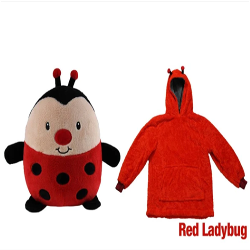 cartoon pillow (transform into kid hoodie) red