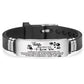 "to my wife" adjustable silicone stainless steel inspirational bracelet to my wife