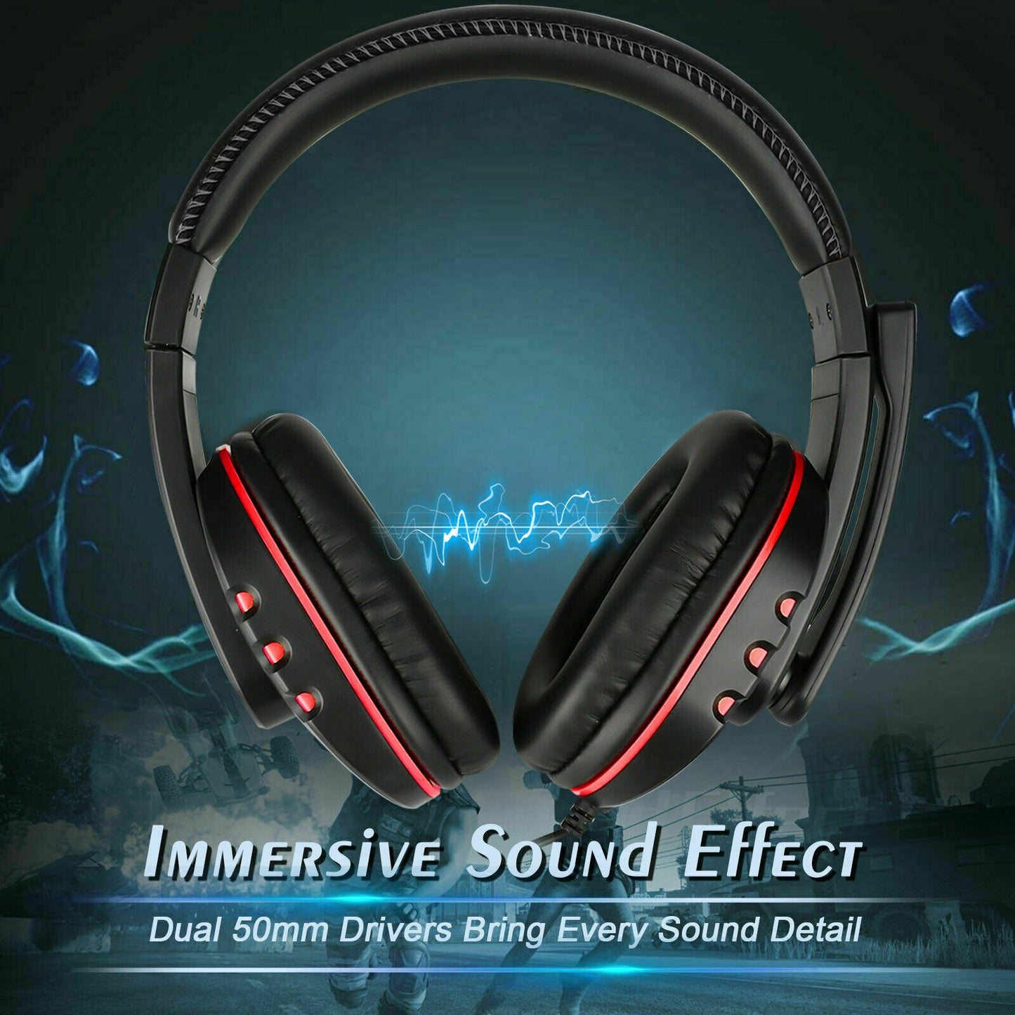 pro gamer headset for ps4, xbox one & computer headphone with microphone default title