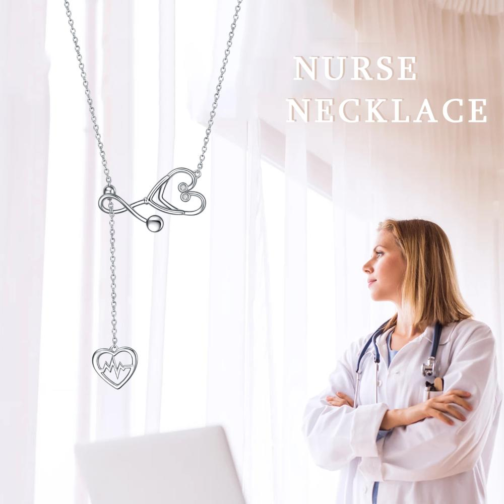 s925 stethoscope with heart nurse/doctor/medical student graduation gift (gift box included)