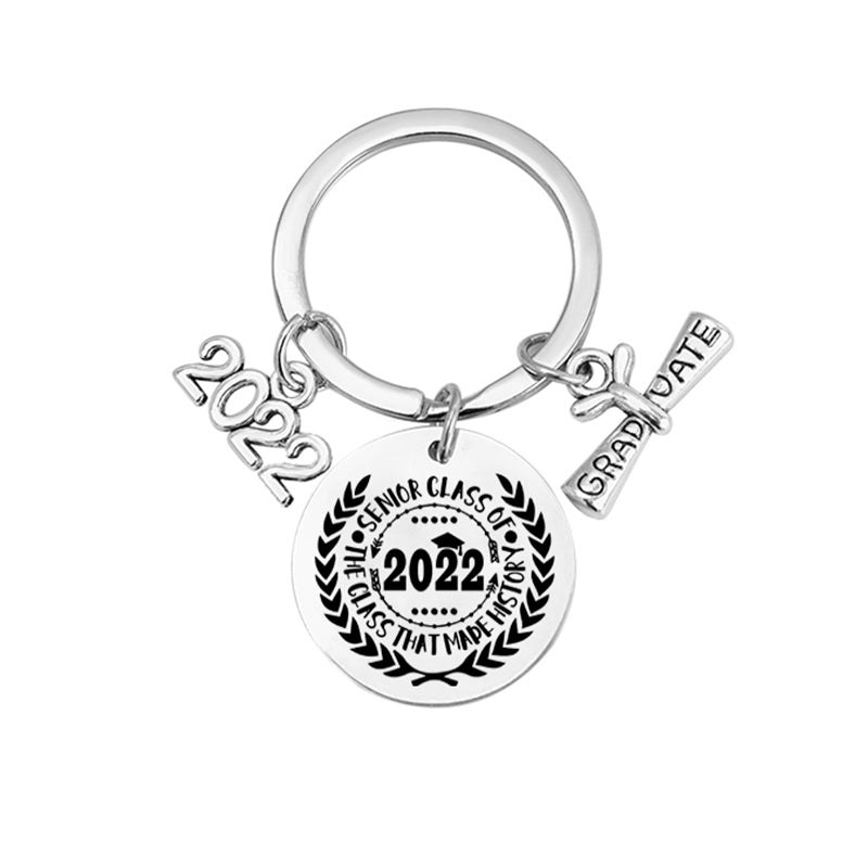 class of 2022 stainless steel inspirational graduate keychain (17 designs) design8