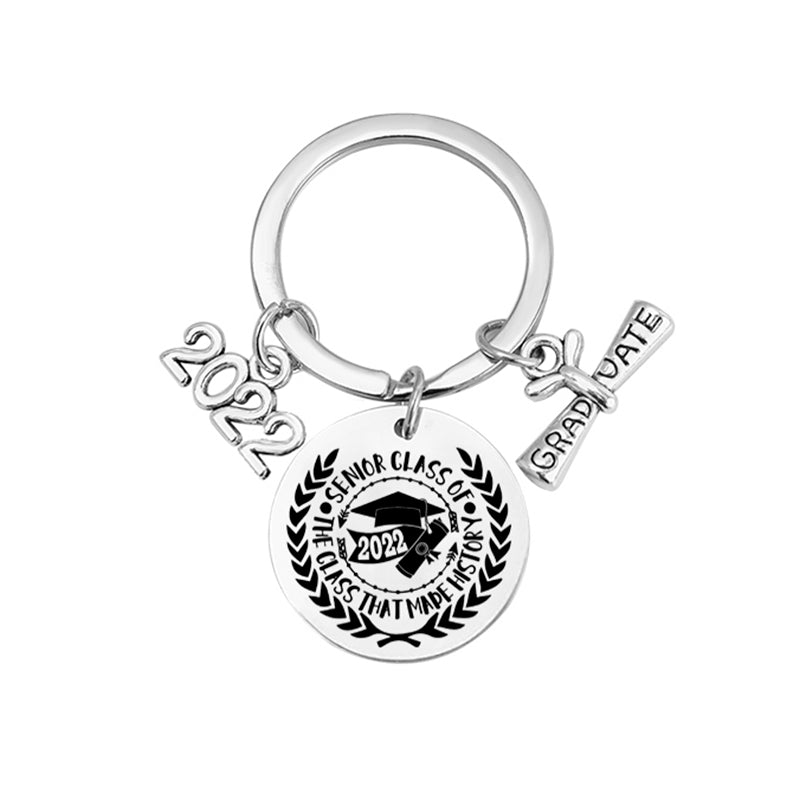 class of 2022 stainless steel inspirational graduate keychain (17 designs) design7