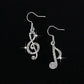 geometric note music asymmetrical earrings