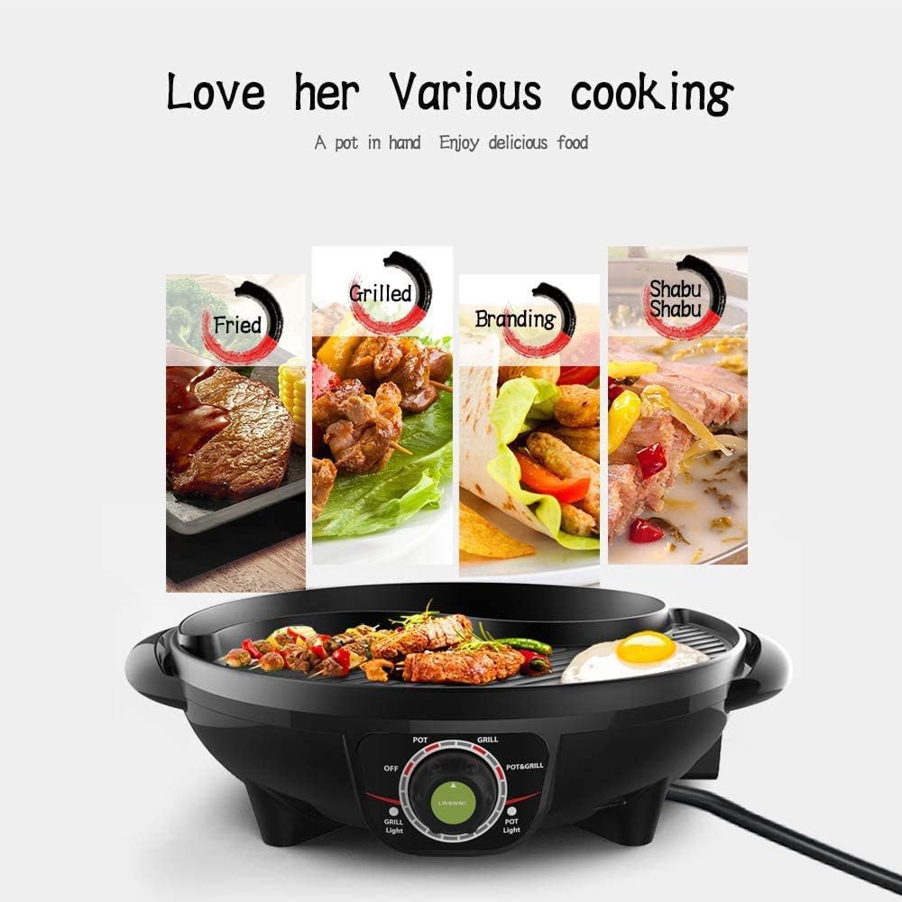 LIVEN BBQ Electric Grill with Shabu Shabu Hot Pot, Perfect for 1 to 4 Person