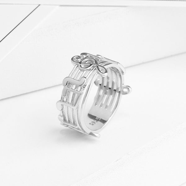 music note alloy ring