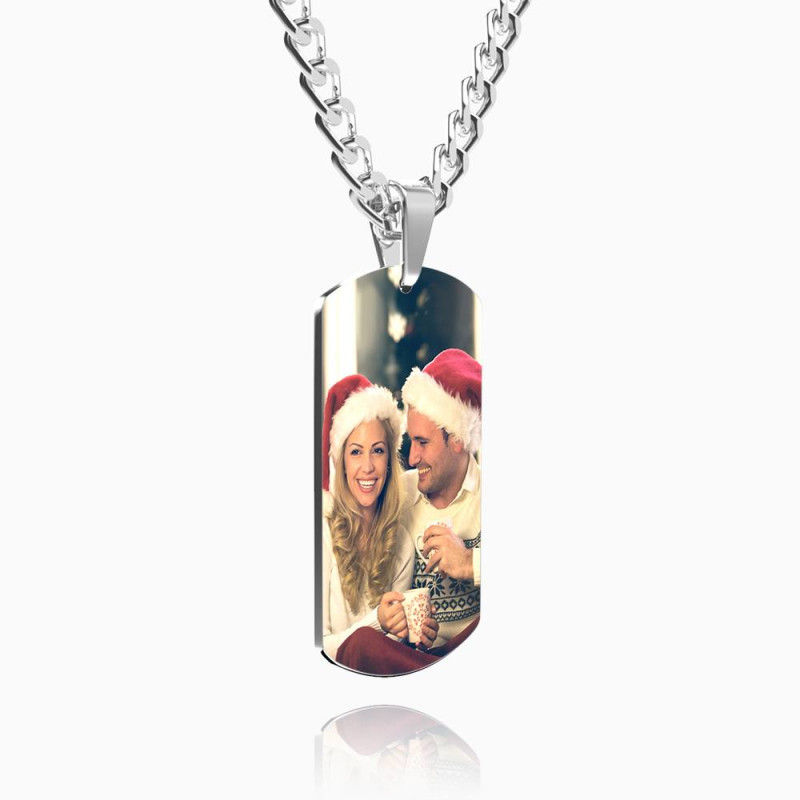 custom color photo men necklace (with/without text)