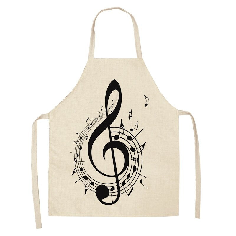 cotton linen musical kitchen apron 01