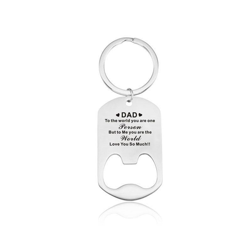 bottle opener stainless steel keychain for father's day a