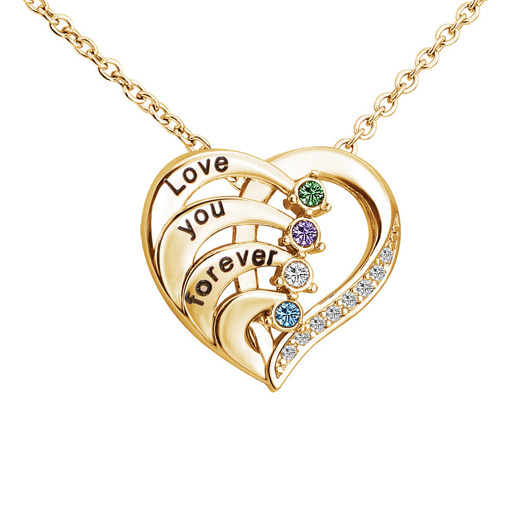 personalized micro diamond hollow necklace golden necklace