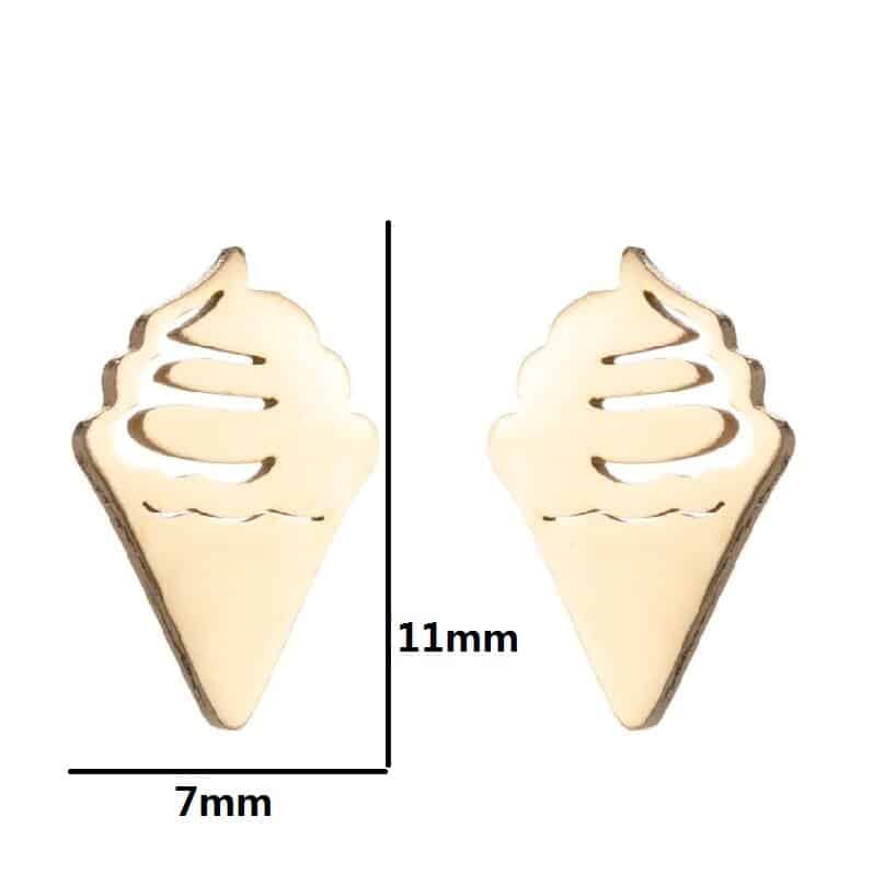 wide range of stainless steel stud earrings gold ice cream