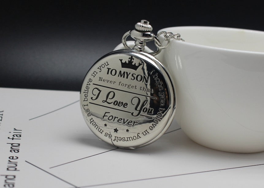 "to my son" vintage quartz pocket watch