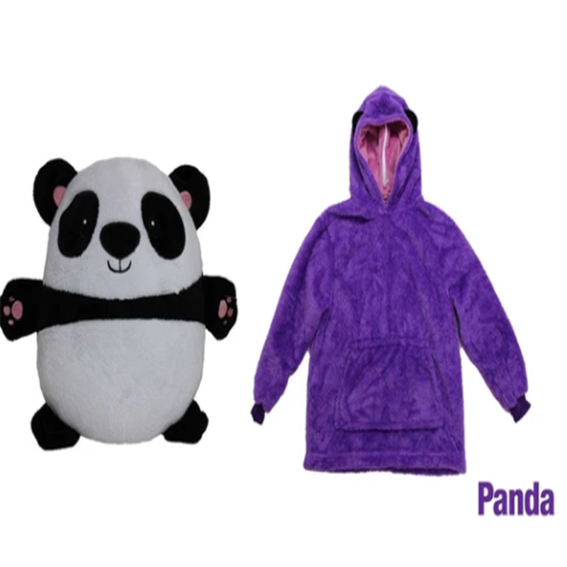 cartoon pillow (transform into kid hoodie) purple