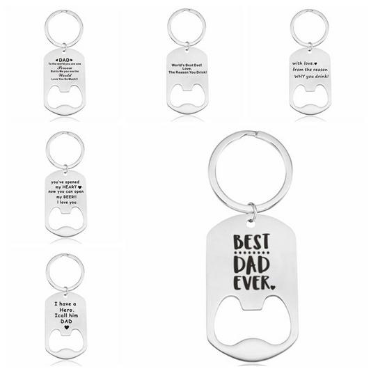 bottle opener stainless steel keychain for father's day