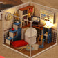 dollhouse miniature rooms with / without music(a wide range of options) (with dust cover) style7 / without music