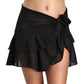 chiffon bikini beach skirt black