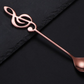 music note colorful stainless steel spoon rose gold