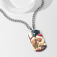 custom color photo men necklace (with/without text)