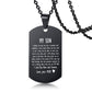 dad/mom "to my son" stainless steel rectangular inspirational necklace 13