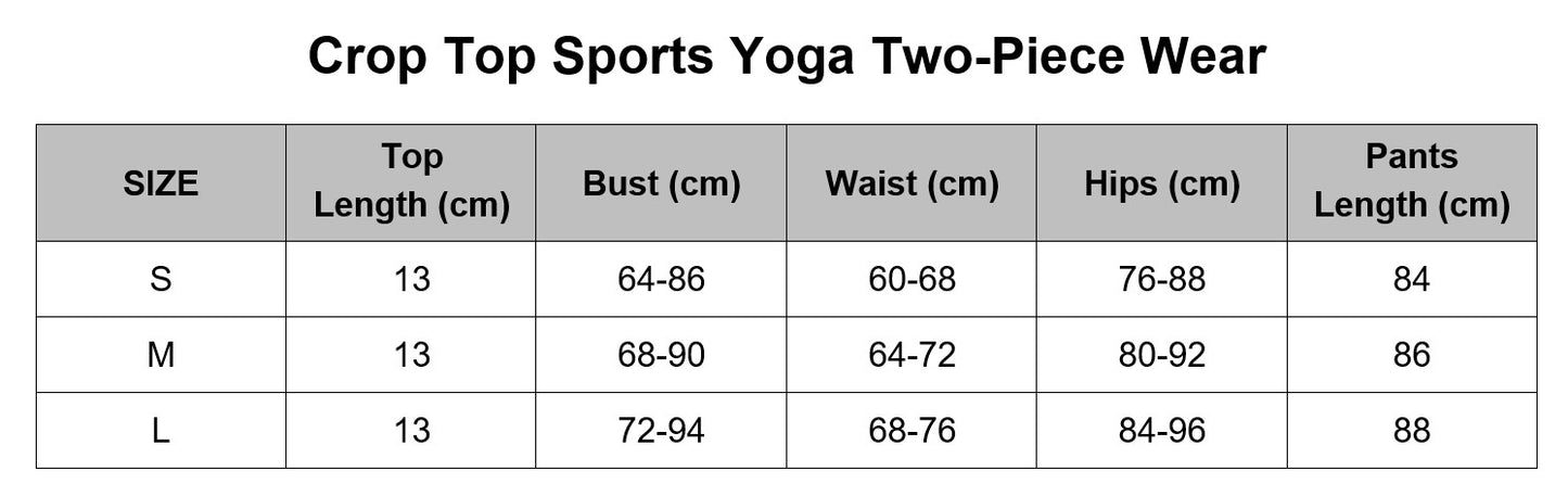 crop top sports yoga two-piece wear