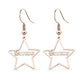 star-shaped 18k gold filled custom name hook earrings rose gold