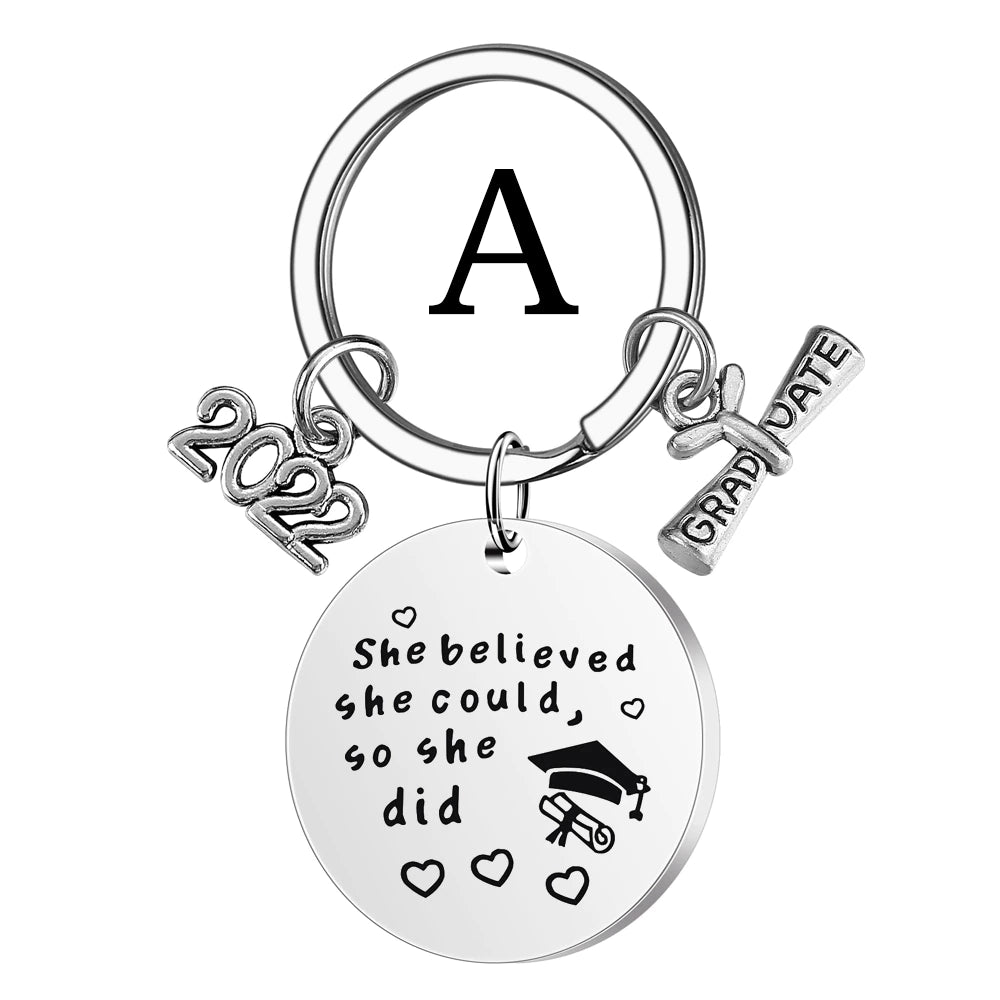 2022 stainless steel inspirational graduate keychain (gift box/bag available) a
