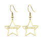 star-shaped 18k gold filled custom name hook earrings gold