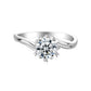 twisted bypass solitaire 1ct s925 moissanite diamond promise / engagement / wedding ring with cert. (box included)