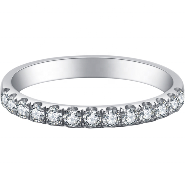 stackable 0.33ct s925 moissanite diamond (v-shape) eternity band with cert. (box included)